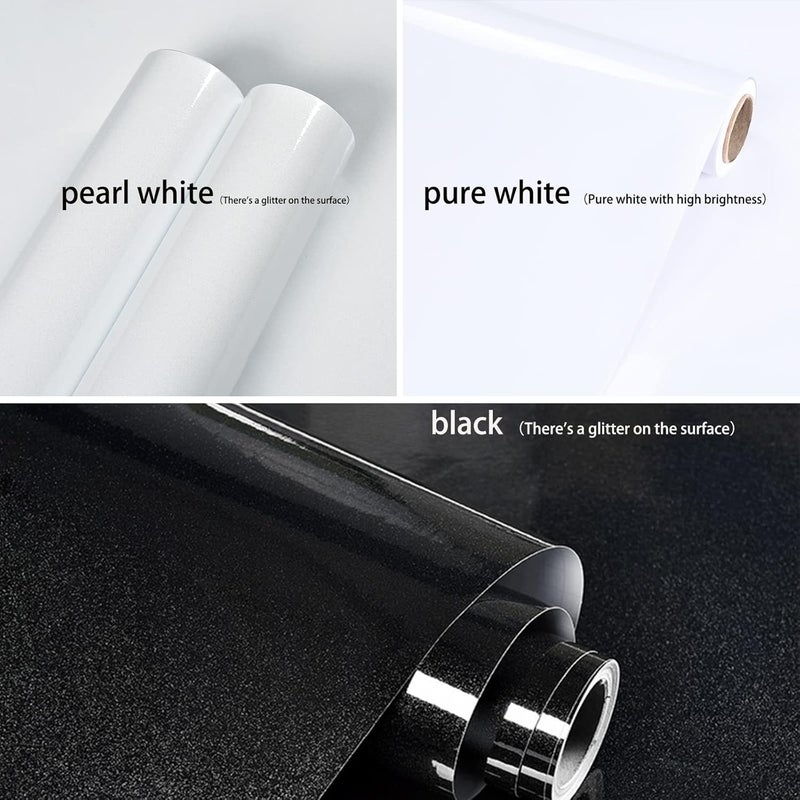 tiltil Shiny White Wallpaper peel and Stick Wallpaper Glossy Self Adhesive Removable Wall paper,15.8" X 197"Waterproof Countertop Paper White Contact Paper for Cabinet Countertop Furniture Kitchen Vinyl Film - Image 1